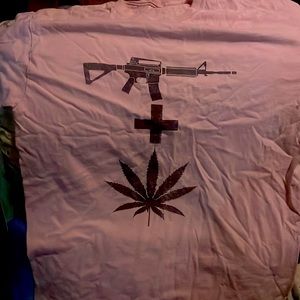 pink gun and weed shirt